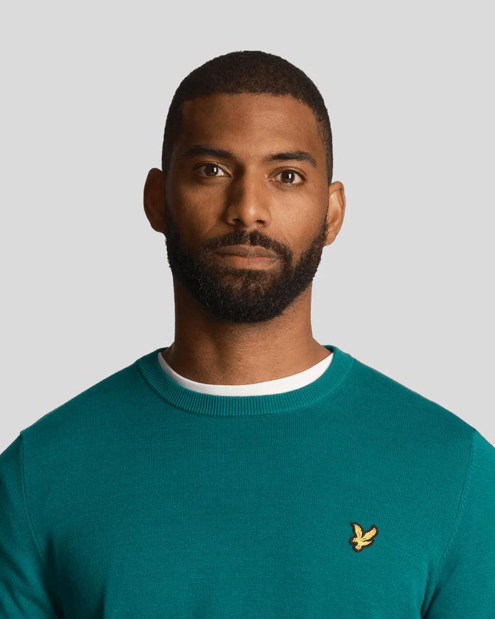 Spatarella Maglioni uomo a girocollo in cotone verde Moda
