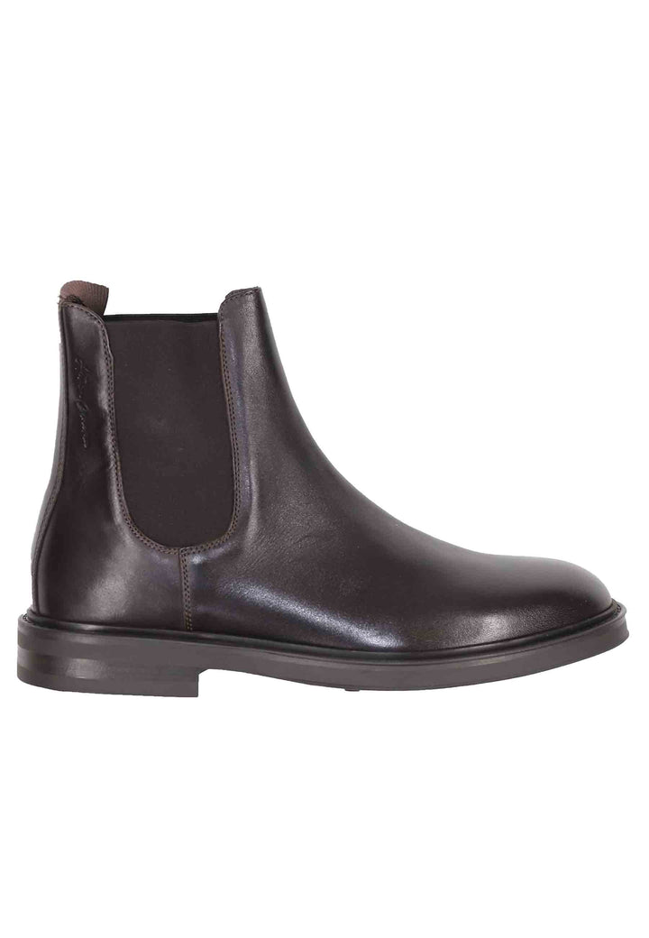Spatarella Chelsea boots uomo in pelle testa di moro con suola in gomma Promozione