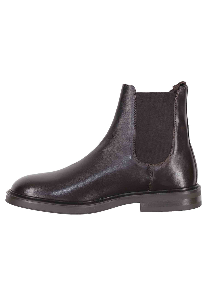 Spatarella Chelsea boots uomo in pelle testa di moro con suola in gomma Promozione