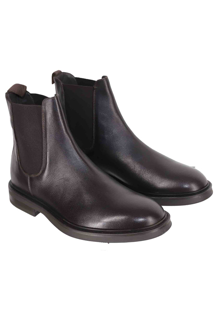 Spatarella Chelsea boots uomo in pelle testa di moro con suola in gomma Promozione
