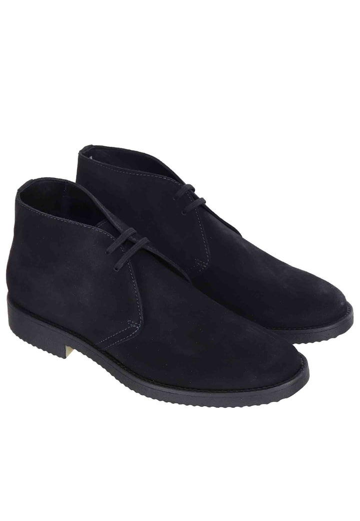 Spatarella Polacchine uomo in camoscio blu con suola in para Soddisfazione Garantita