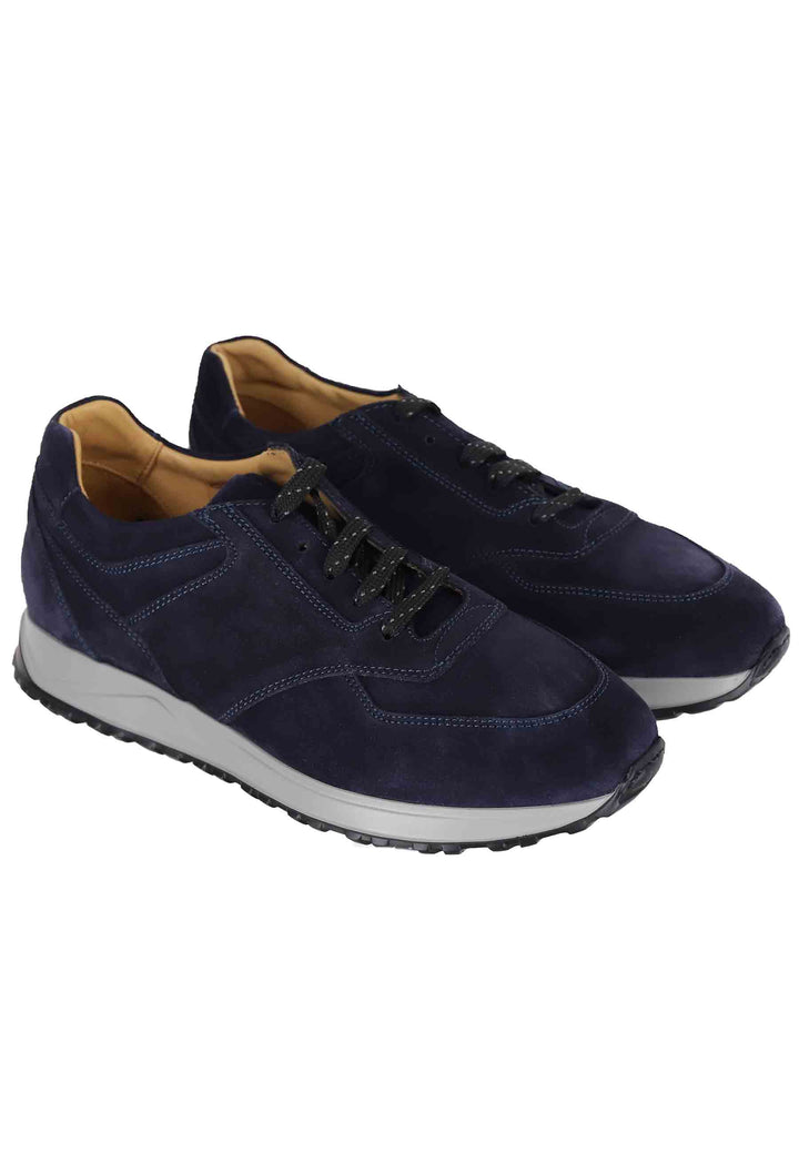 Spatarella Sneakes da uomo in camoscio blu con suola in gomma Negozi Online