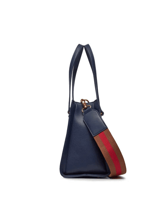 Spatarella Borse donna a spalla in similpelle blu navy Outlet