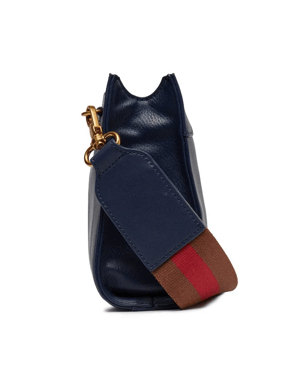 Spatarella Borse donna a tracolla in similpelle blu navy In Linea