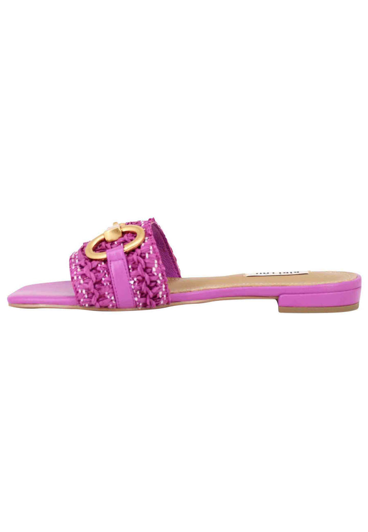 Spatarella Sandali donna Edna in pelle viola con morsetto e tacco basso Novità