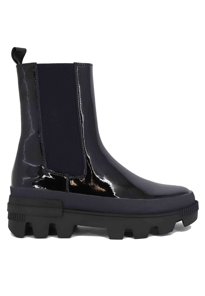 Spatarella Stivaletti donna in vernice nera con fondo carrarmato Violet Outlet