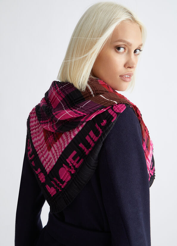 Spatarella Foulard donna in plissé fucsia Hotsell