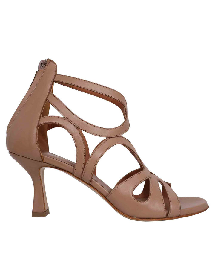 Spatarella Sandali donna in pelle naturale con tallone chiuso e punta tonda 2025