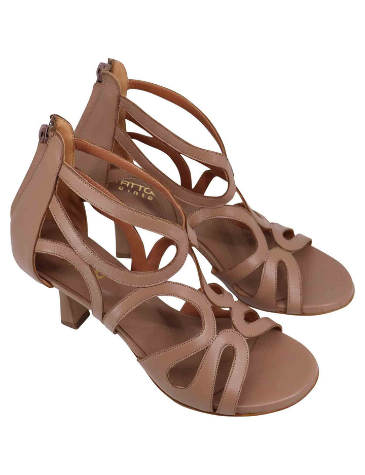 Spatarella Sandali donna in pelle naturale con tallone chiuso e punta tonda 2025