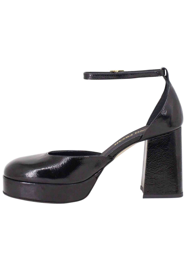 Spatarella Decollete donna in vernice nera con tacco alto e plateau Sottocosto