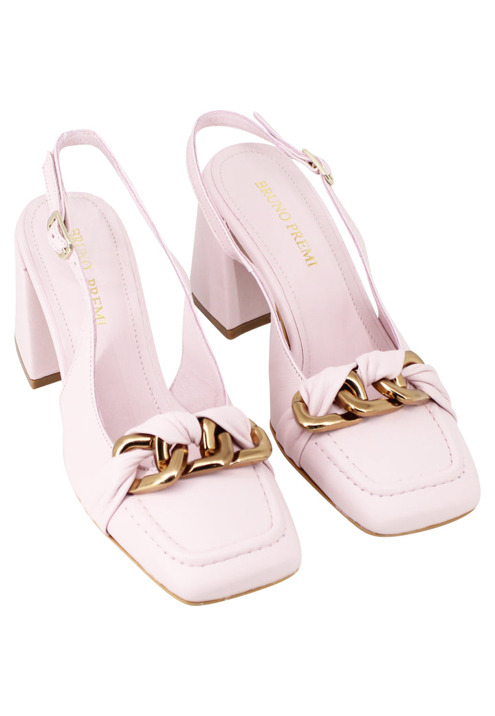 Spatarella Decollete slingback donna Tal Bon in pelle glicine tacco alto e punta quadra Novità
