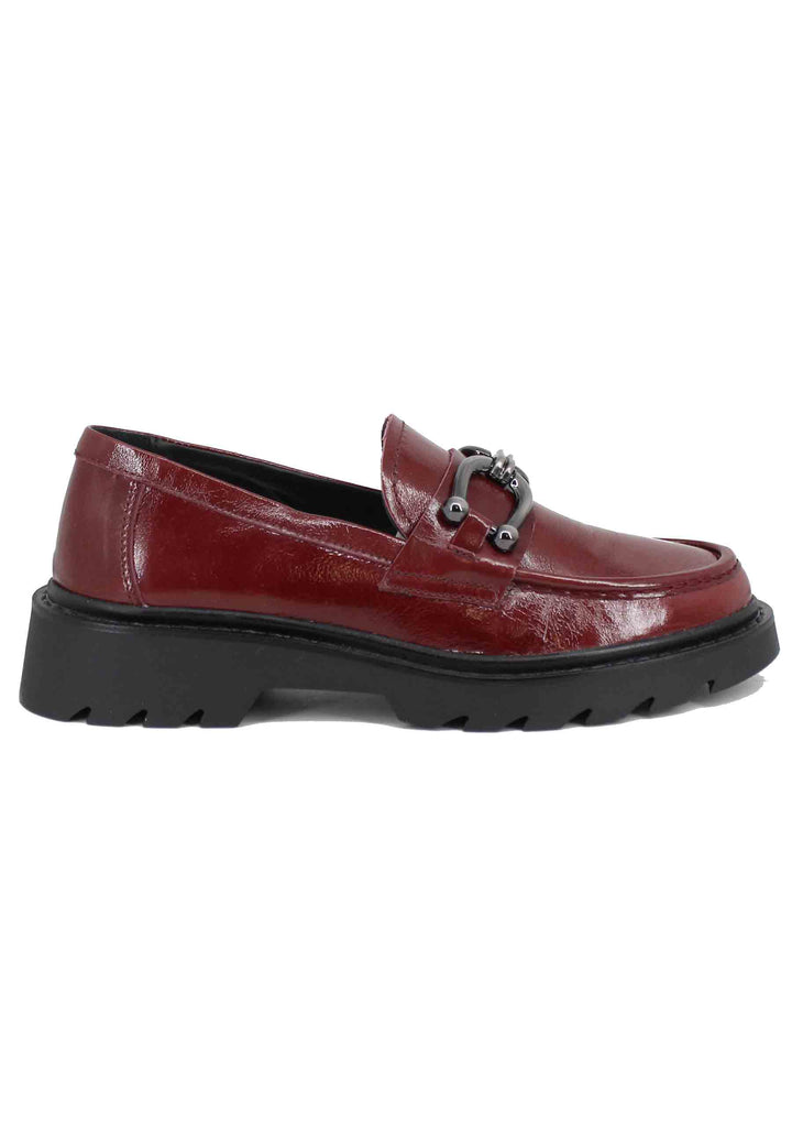 Spatarella Mocassini donna in vernice bordeaux con morsetto Offerta