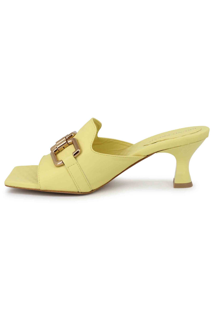 Spatarella Sandali donna Clet Gapo in pelle gialla con morsetto Online
