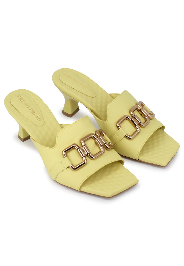 Spatarella Sandali donna Clet Gapo in pelle gialla con morsetto Online