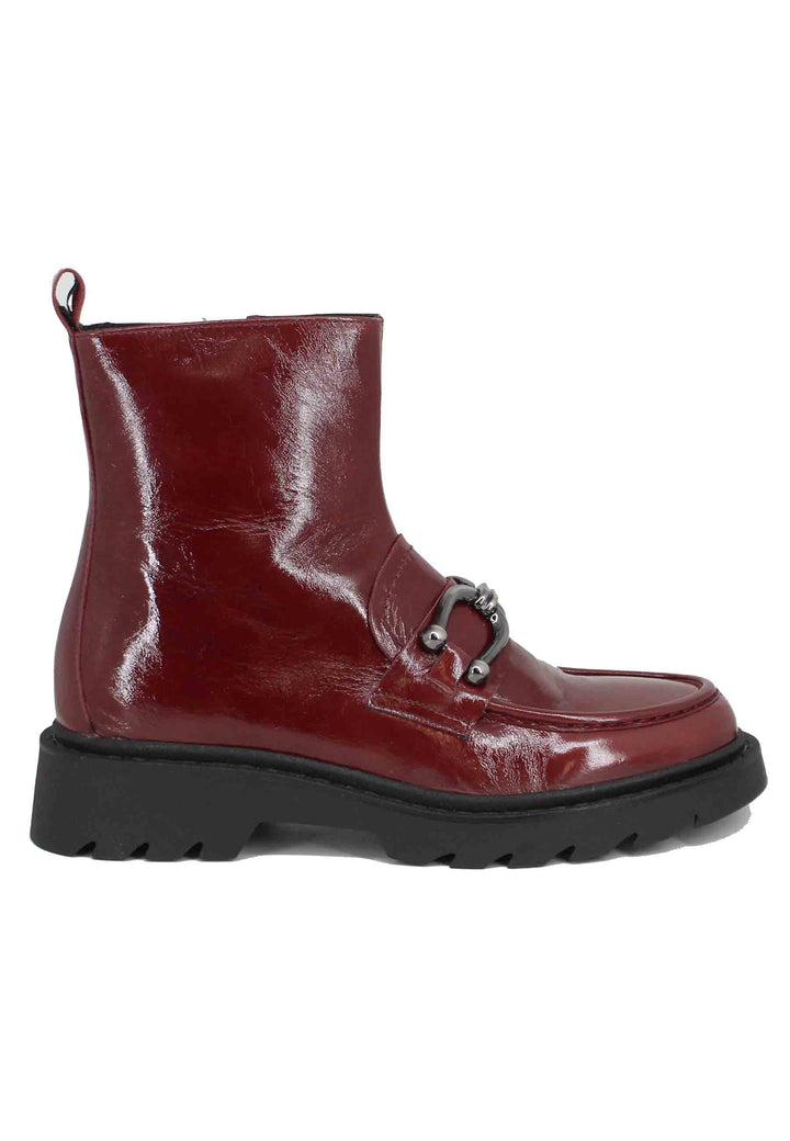 Spatarella Stivaletti donna in vernice bordeaux con suola carrarmato Hotsell