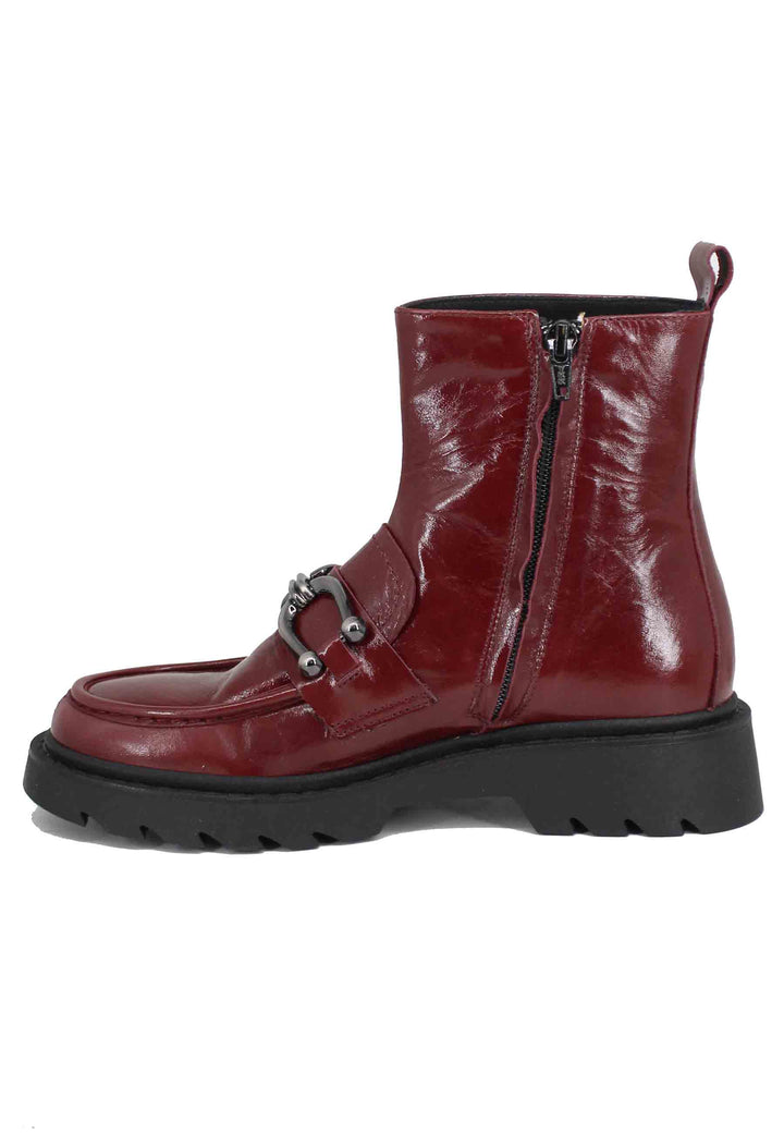 Spatarella Stivaletti donna in vernice bordeaux con suola carrarmato Hotsell