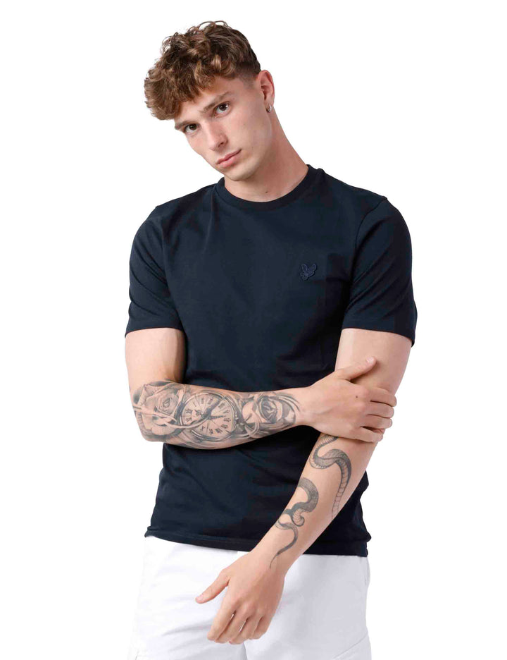 Spatarella T-shirt uomo in cotone blu Vendite Flash