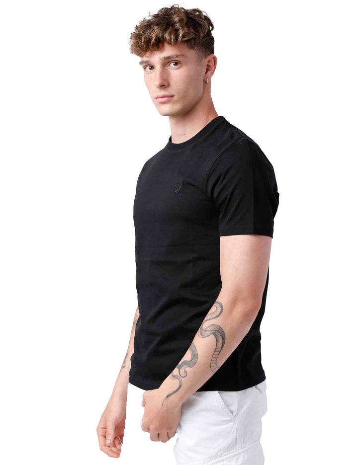 Spatarella T-shirt uomo in cotone nero In Saldo