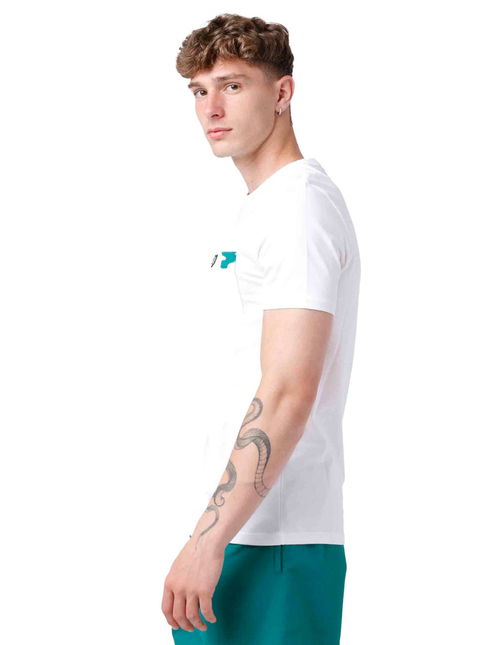 Spatarella T-shirt uomo in cotone bianco Nuova