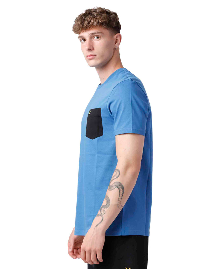 Spatarella T-shirt uomo in cotone blu Moda