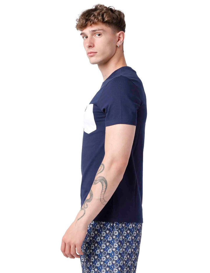 Spatarella T-shirt uomo in cotone blu 2025