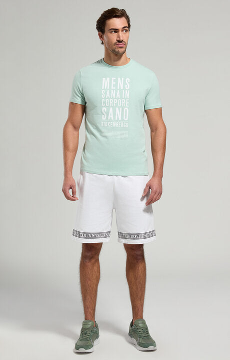 Spatarella Bermuda uomo in felpa stretch bianco bmf0119-1000 Soddisfazione Garantita