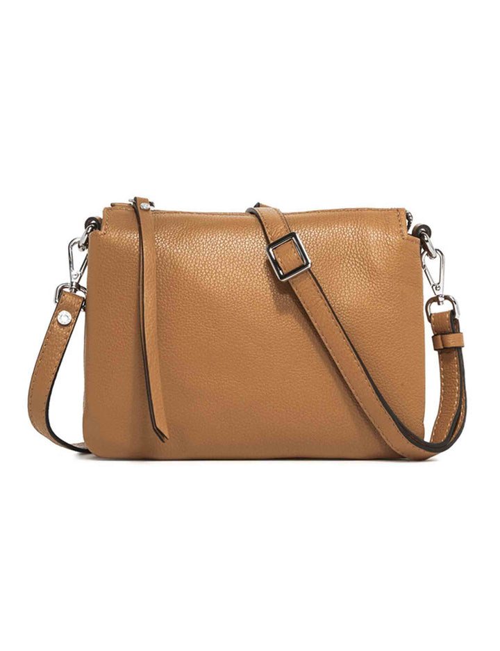 Spatarella Borse donna pochette Three in pelle naturale con tracolla removibile in tono Prezzo Ridotto