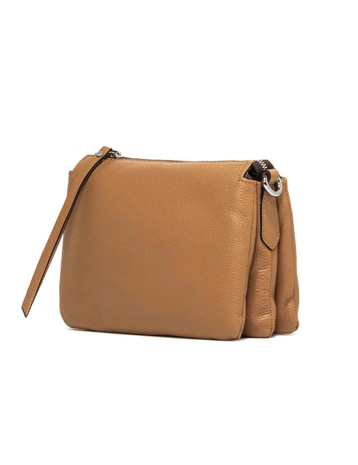 Spatarella Borse donna pochette Three in pelle naturale con tracolla removibile in tono Prezzo Ridotto