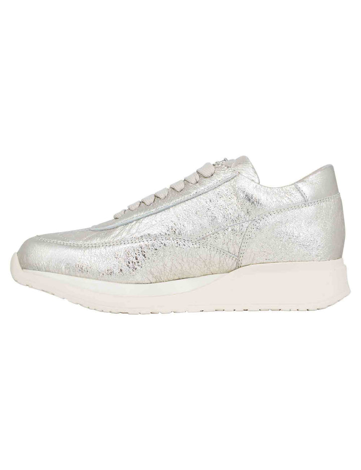 Spatarella Sneakers donna in pelle laminata platino In Vendita