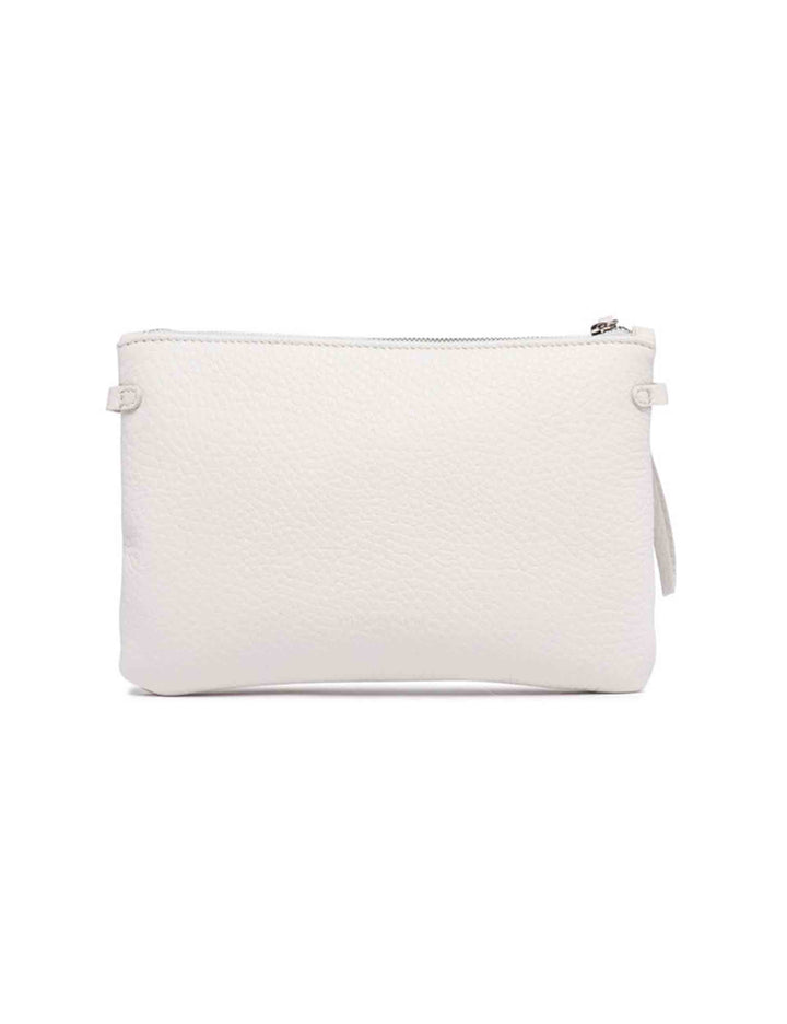 Spatarella Borse donna pochette Hermy in pelle panna e naturale con manico a bracciale e tracolla Saldi
