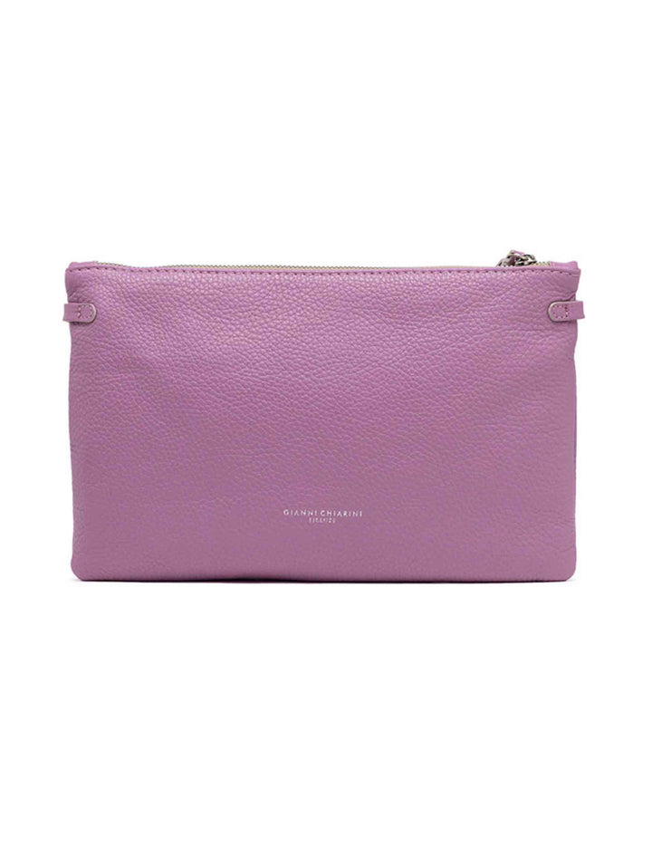 Spatarella Borse donna pochette Hermy in pelle viola con manico a bracciale e tracolla in pelle Saldi Di Fabbrica