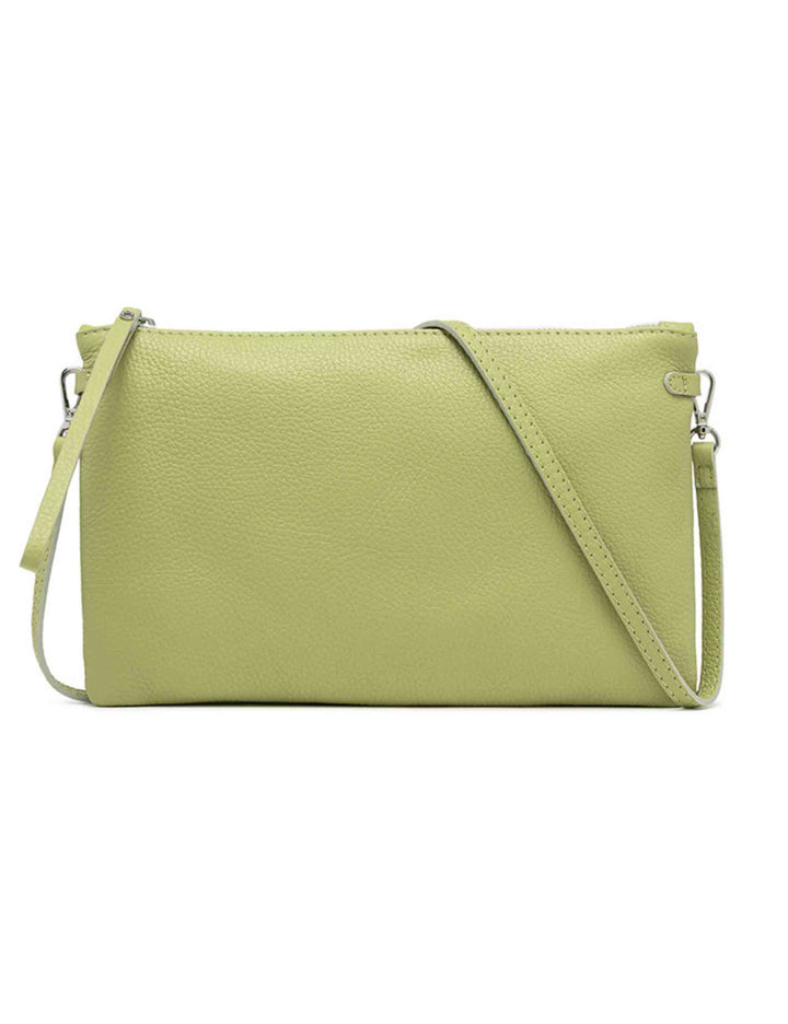 Spatarella Borse donna pochette Hermy in pelle verde con manico a bracciale e tracolla in pelle Vendite Flash