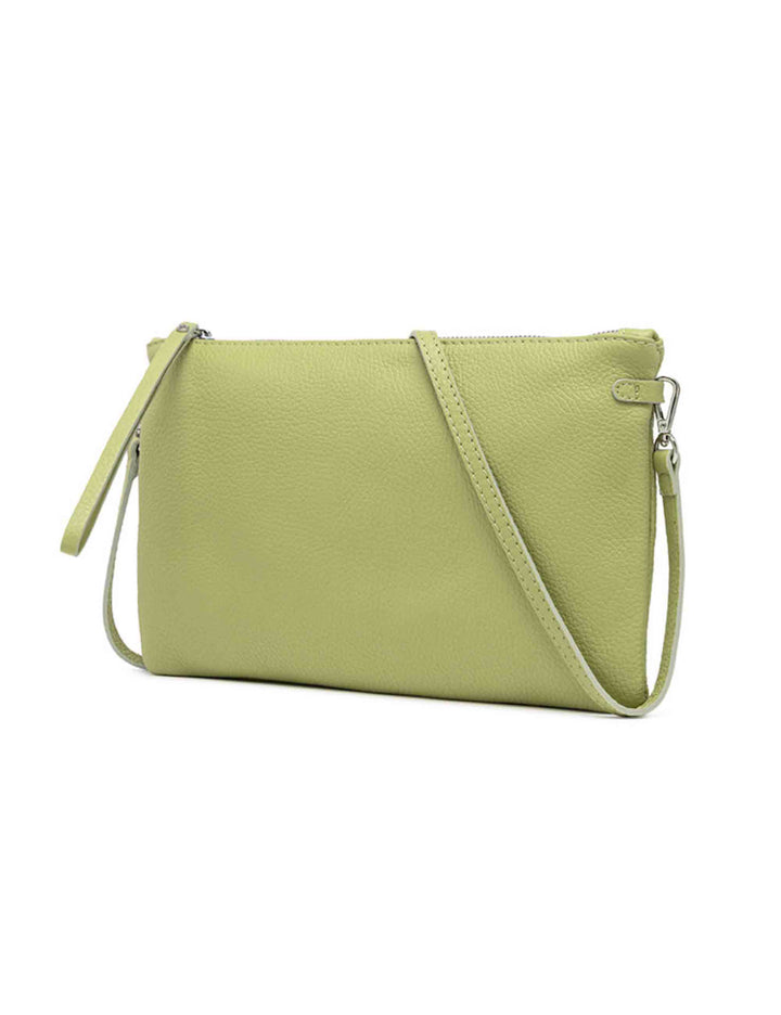 Spatarella Borse donna pochette Hermy in pelle verde con manico a bracciale e tracolla in pelle Vendite Flash
