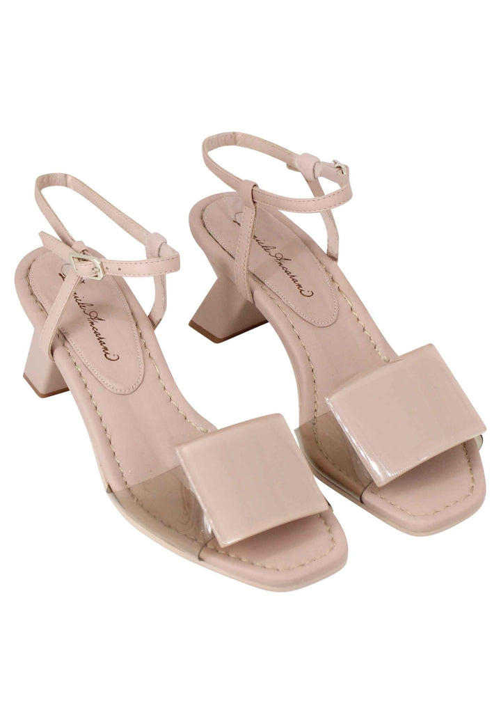 Spatarella Sandali donna in pelle nude con accessorio in tinta Pezzi Unici