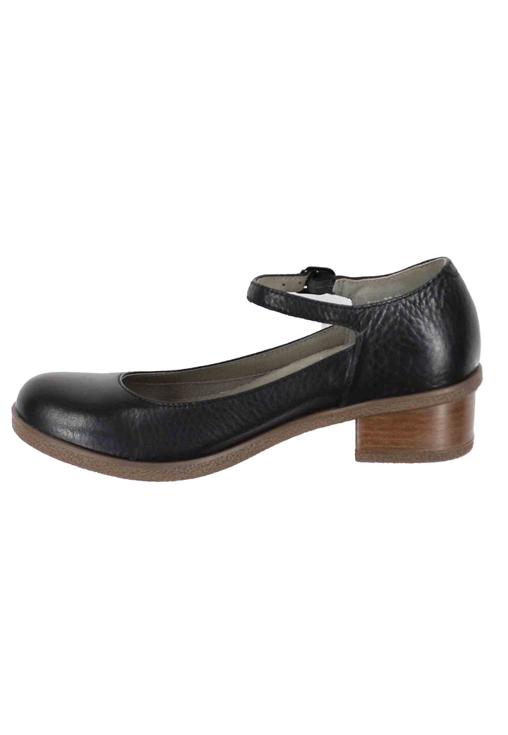 Spatarella Decollete donna whaterproff in pelle nera con suola in gomma Soddisfazione Garantita