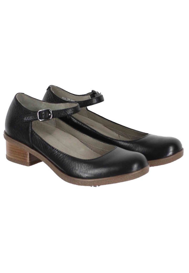 Spatarella Decollete donna whaterproff in pelle nera con suola in gomma Soddisfazione Garantita
