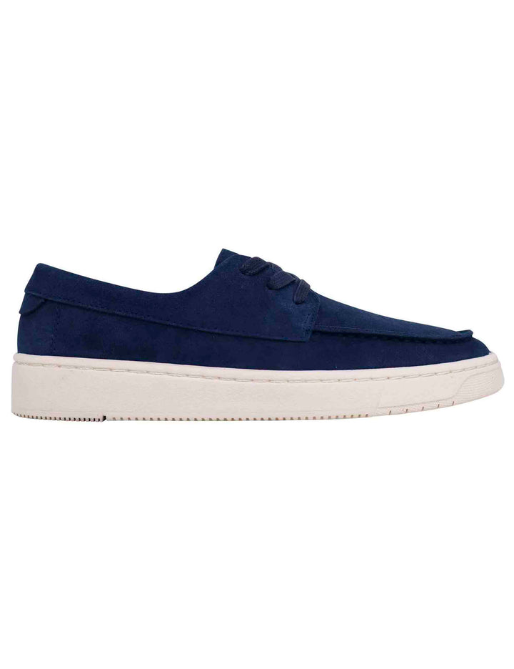 Spatarella Stringate uomo in camoscio blu con suola in gomma Sottocosto