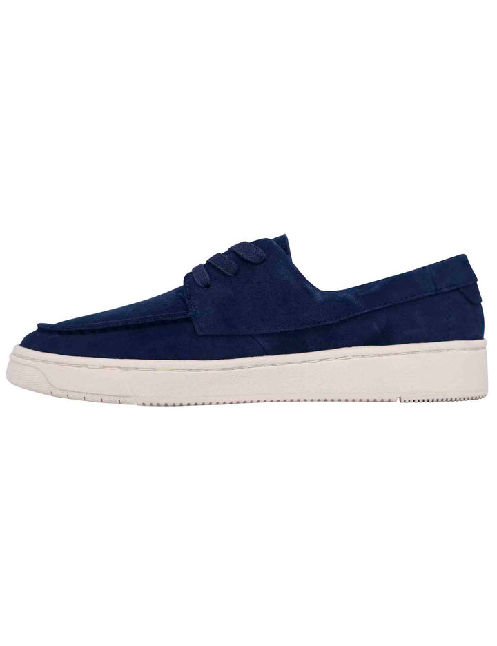 Spatarella Stringate uomo in camoscio blu con suola in gomma Sottocosto