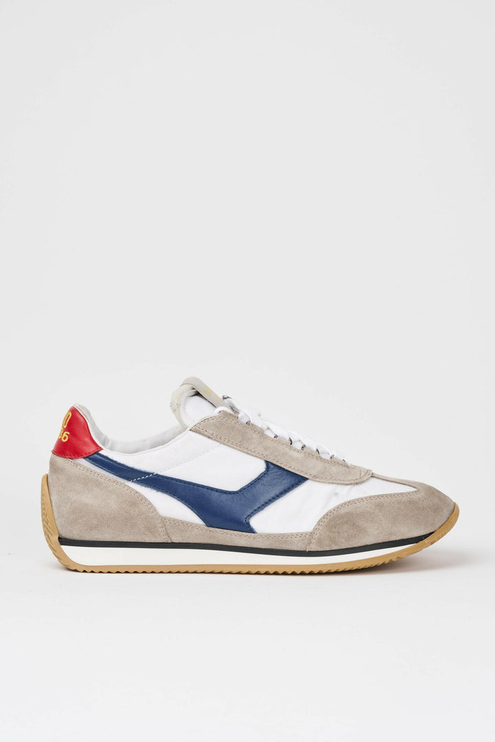 Spatarella Sneakers uomo Trainer '74 in camoscio beige e tessuto 01 Sconto