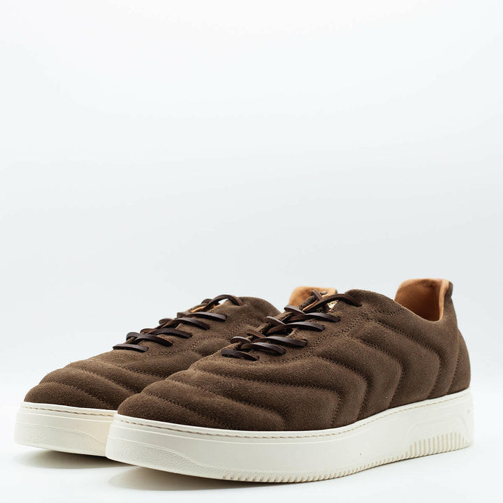 Spatarella Sneakers da uomo Bomber in camoscio marrone Economico