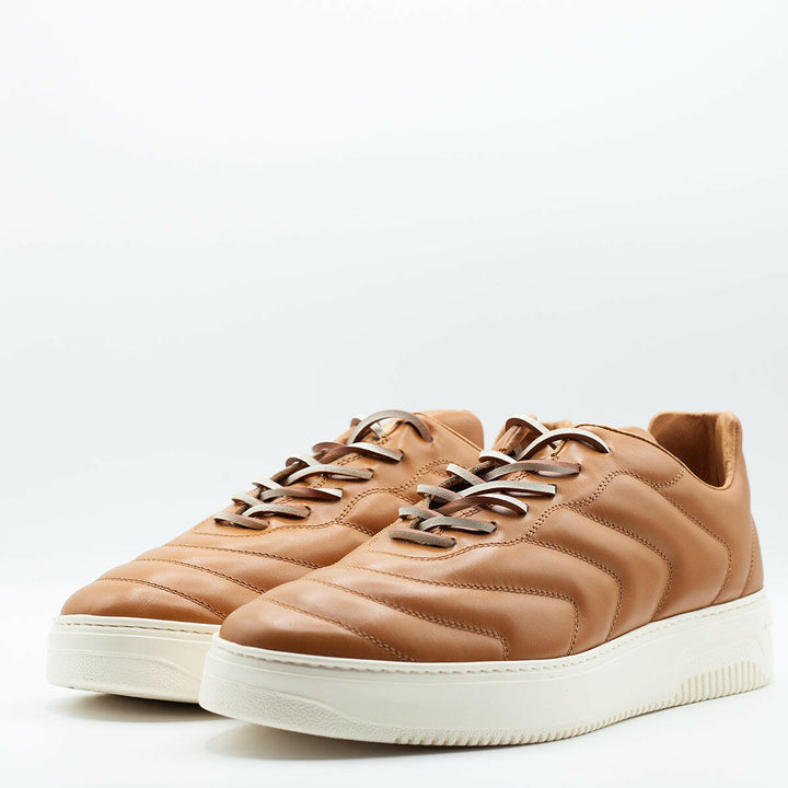 Spatarella Sneakers da uomo Bomber in pelle camel Online