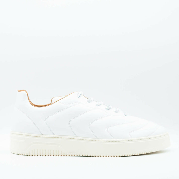 Spatarella Sneakers da uomo Bomber in pelle bianca Outlet
