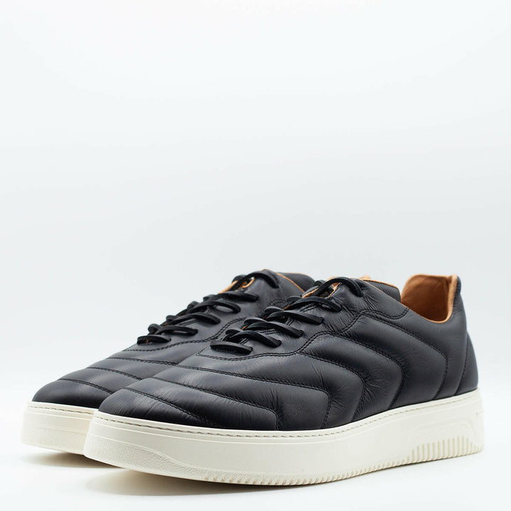 Spatarella Sneakers da uomo Bomber in pelle nera In Vendita