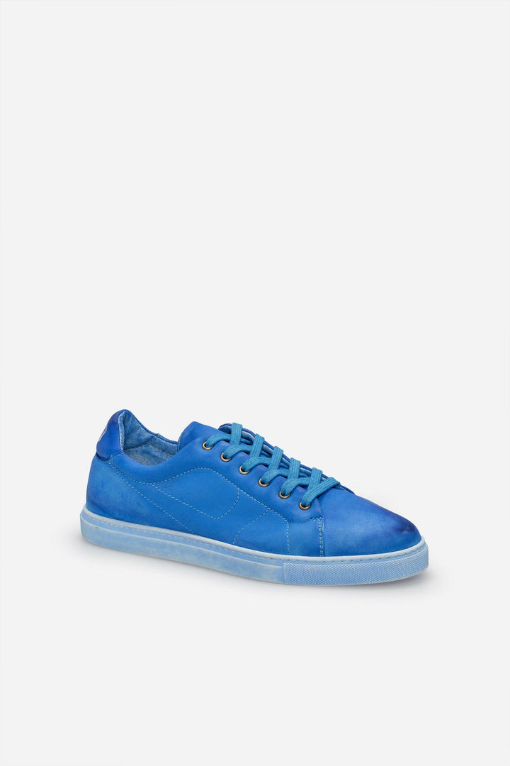Spatarella Sneakers uomo N.100 in pelle celeste vintage Vendita Calda