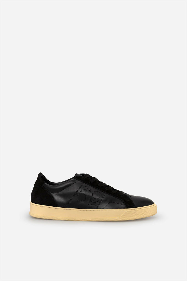 Spatarella Sneakers uomo Del Bello in pelle nera Vendita Economica