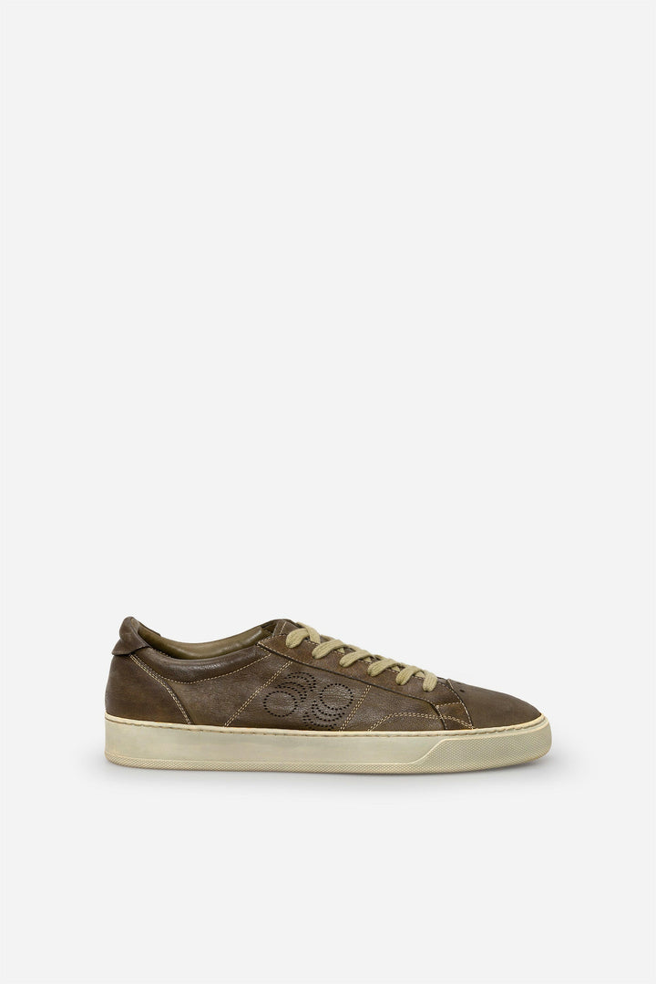 Spatarella Sneakers uomo Del Bello in pelle verde effetto vintage I Più Venduti
