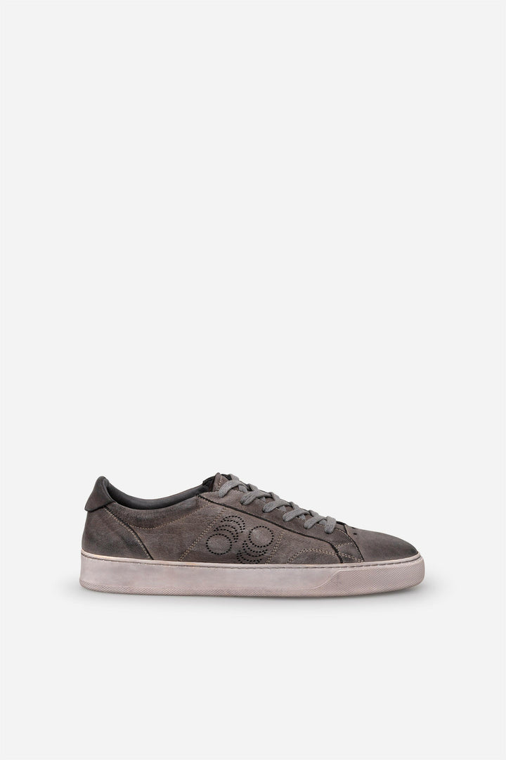 Spatarella Sneakers uomo Del Bello in pelle grigia effetto vintage Negozio
