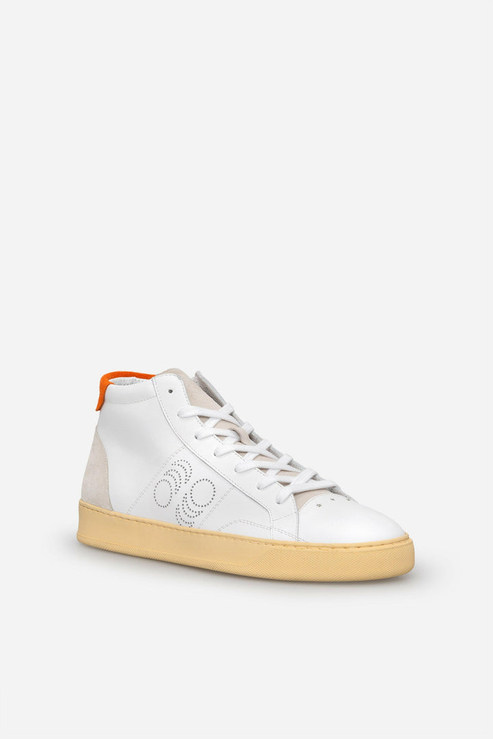 Spatarella Sneakers uomo Del Bello Mid in pelle bianca Nuova
