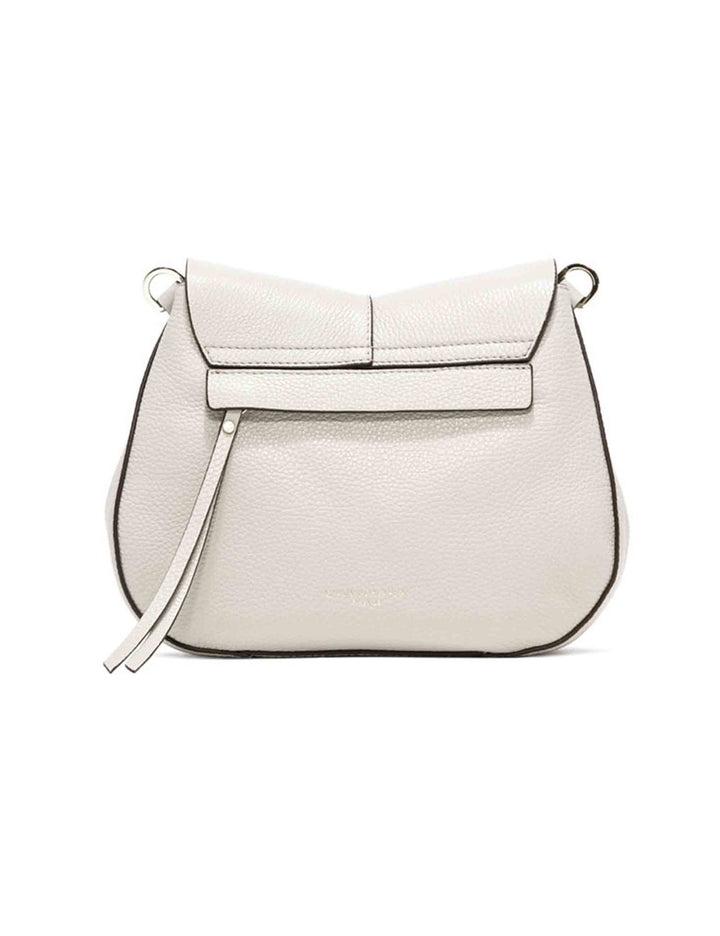 Spatarella Borse a spalla donna Helena Round in pelle panna con doppia tracolla Italia