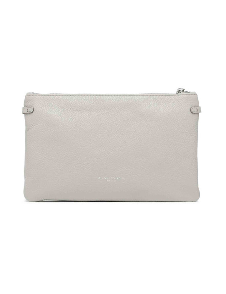 Spatarella Borse donna pochette Hermy in pelle grigia con manico a bracciale e tracolla in pelle Vendita
